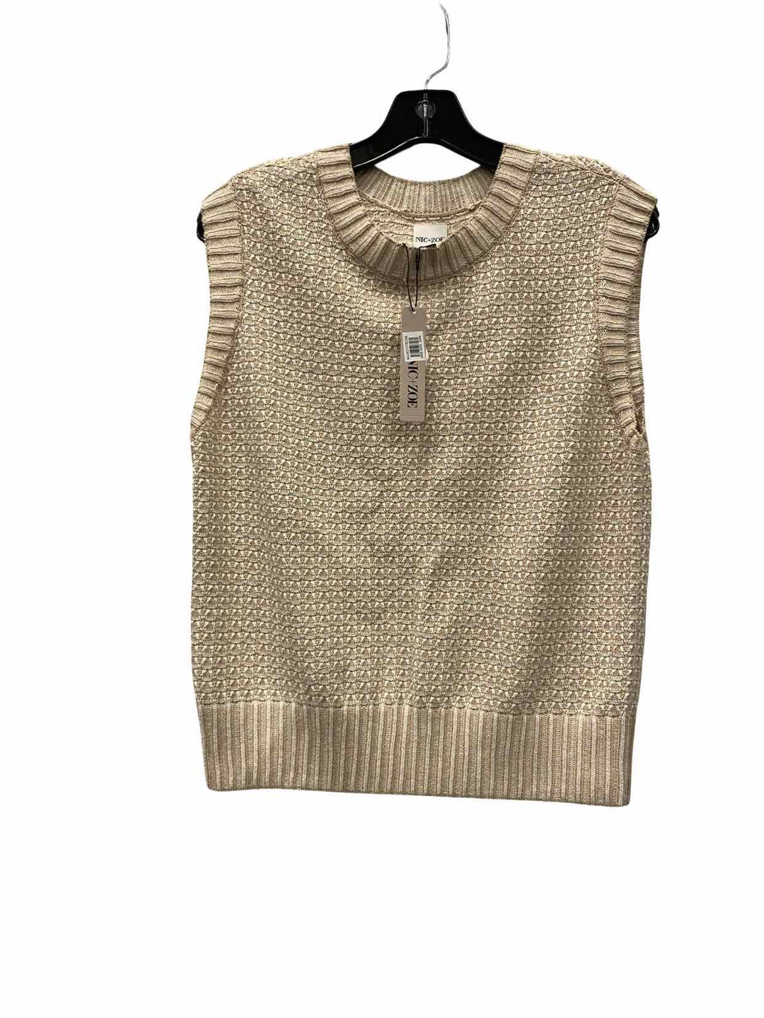 Nic + Zoe Size M Beige Knit Sweater