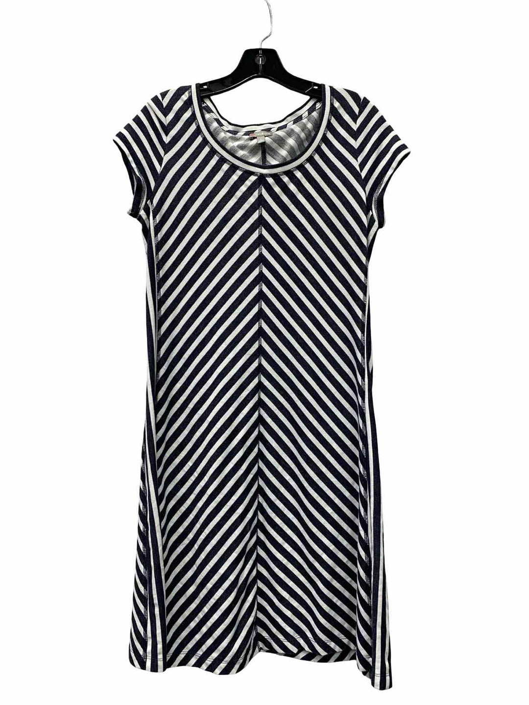 Talbots Size S Grey White Stripe Dress