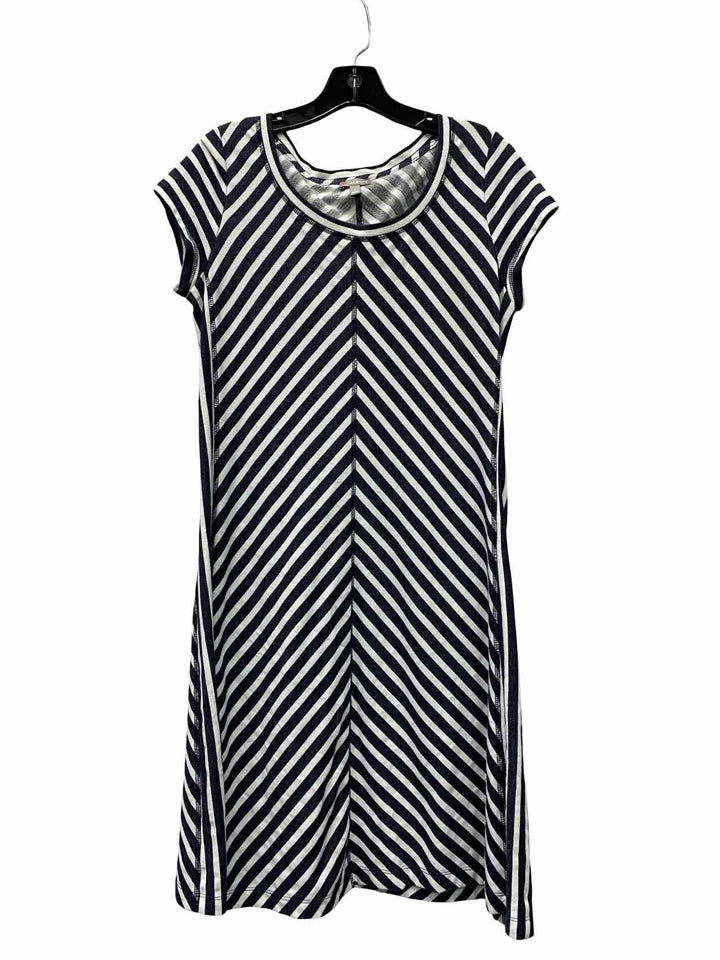 Talbots Size S Grey White Stripe Dress
