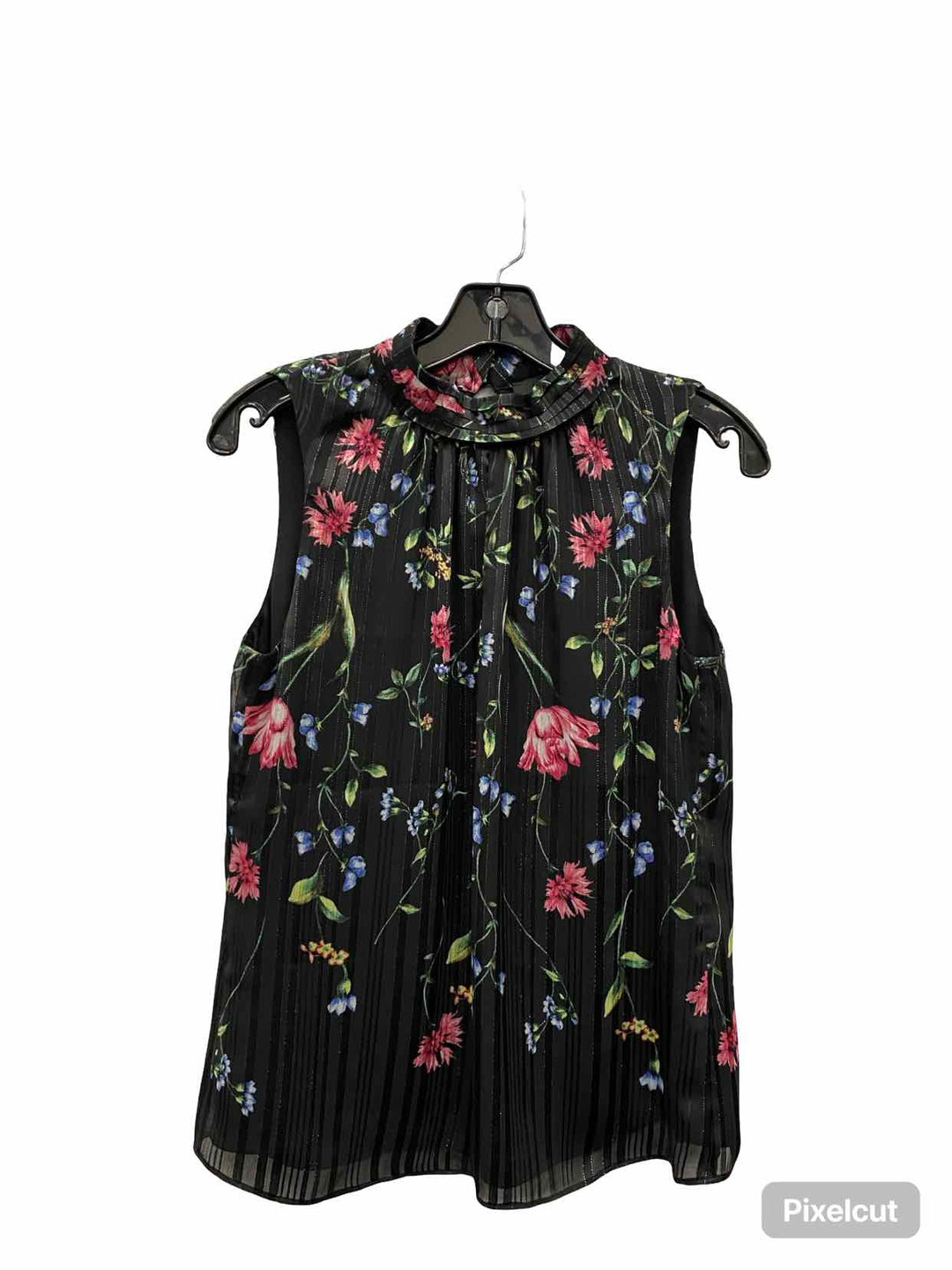 White House Black Market Size XS Black Floral Tank Top