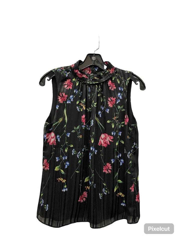 White House Black Market Size XS Black Floral Tank Top