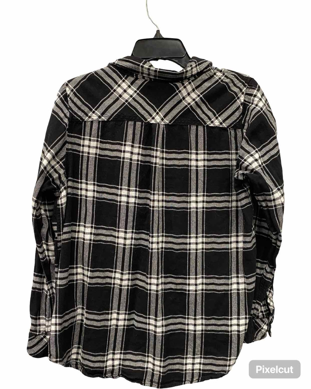 Well Worn Size M Black White Plaid Long Sleeve Shirts