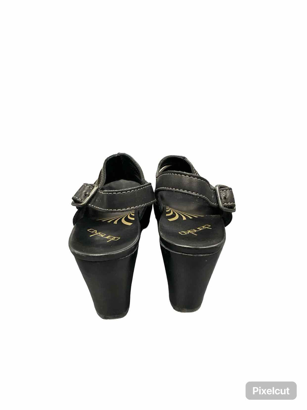 Dansko Shoe Size 38 Black Leather Rowena Heels
