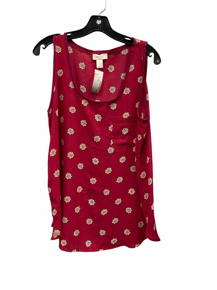 Loft Size L Pink Floral Tank Top