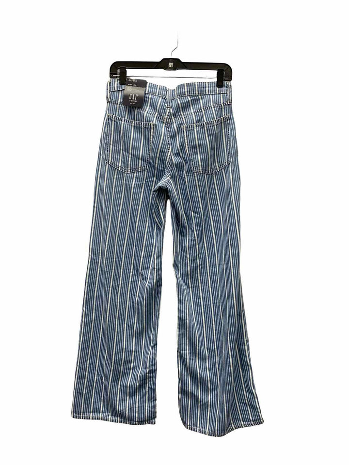 Gap Size 00 Blue White Striped Wide leg Jeans