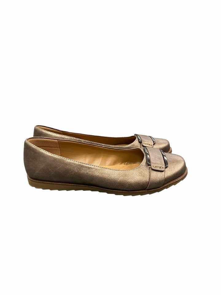 Comfortiva Shoe Size 10W Metallic Leather Rhoda Flats