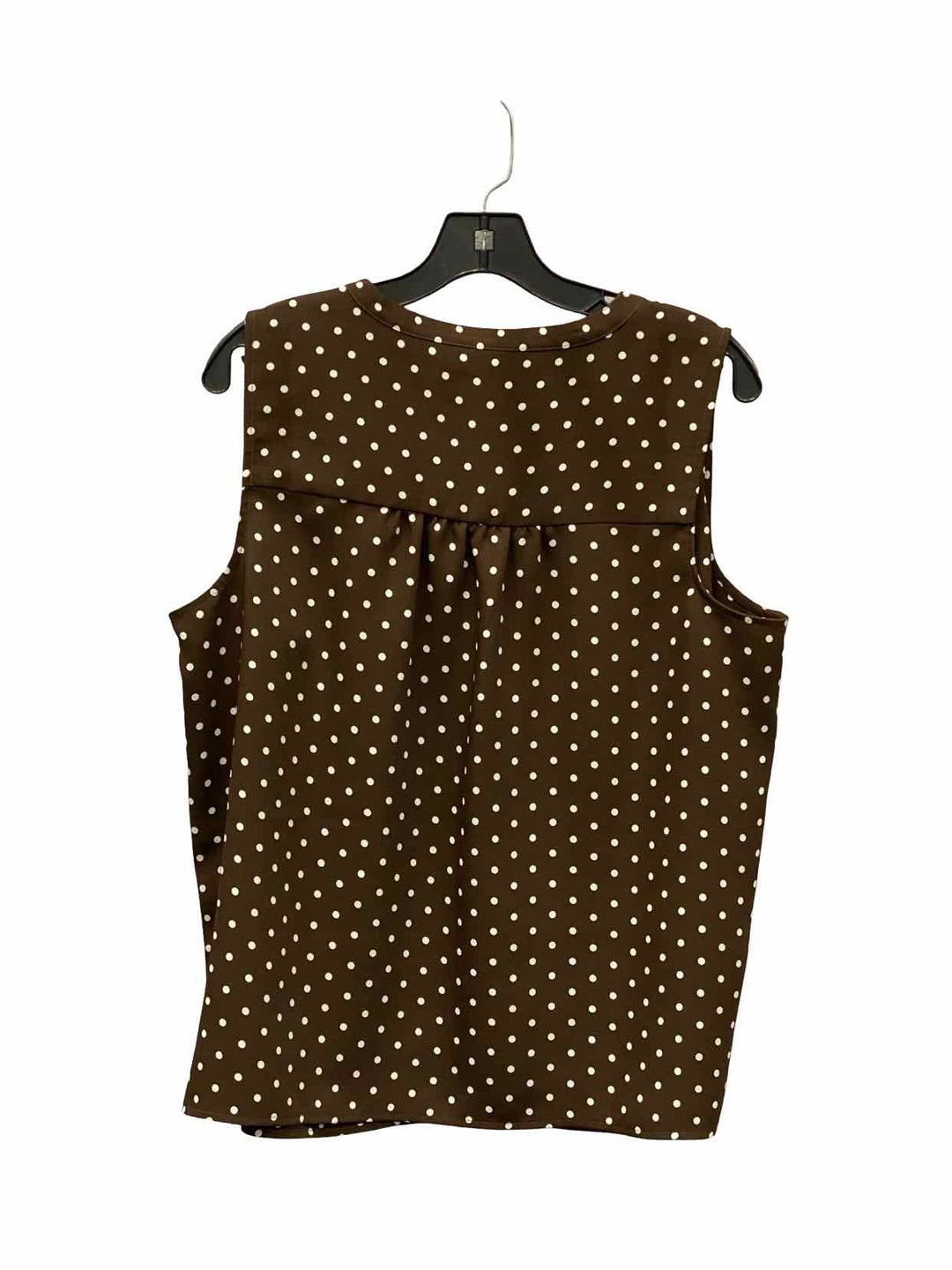 J Jill Size L Brown White Polka Dot Tank Top