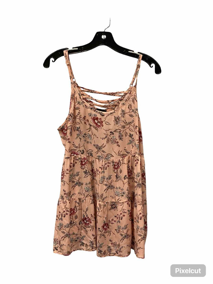 Torrid Size M/L Pink Floral Tank Top