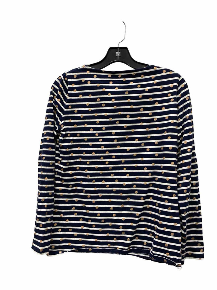 Boden Size 8 Navy White Striped Cotton Long Sleeve Shirts
