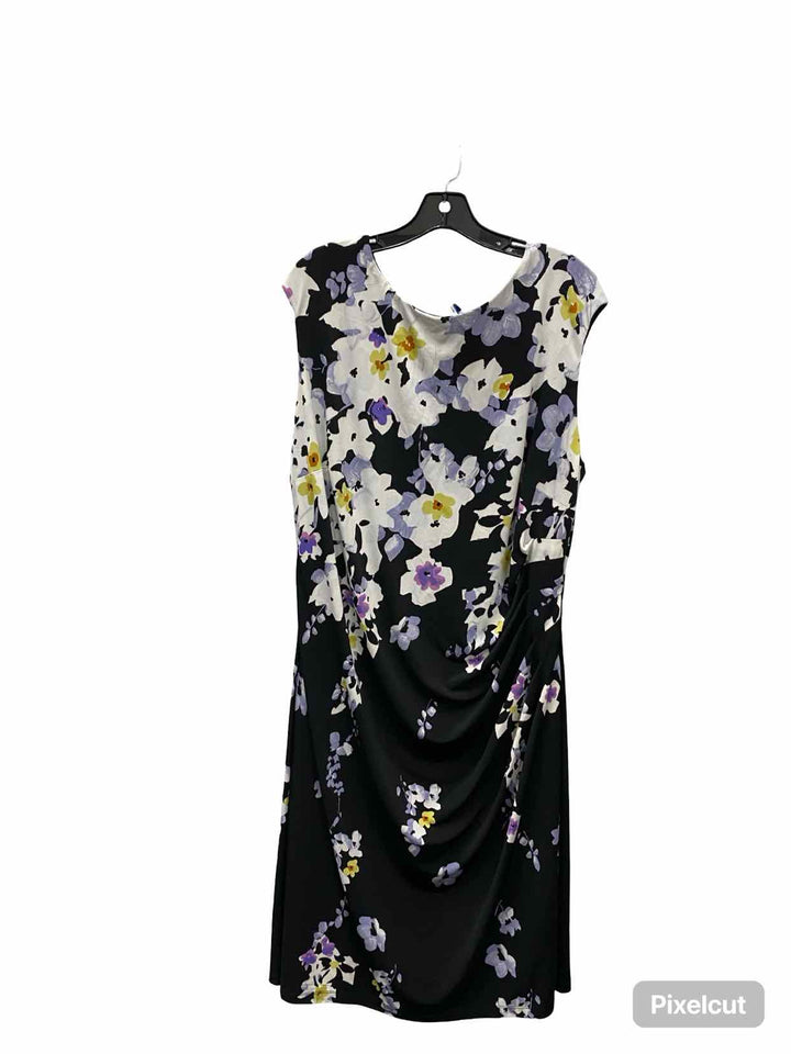 Ralph Lauren Size 18 Black White Floral Dress