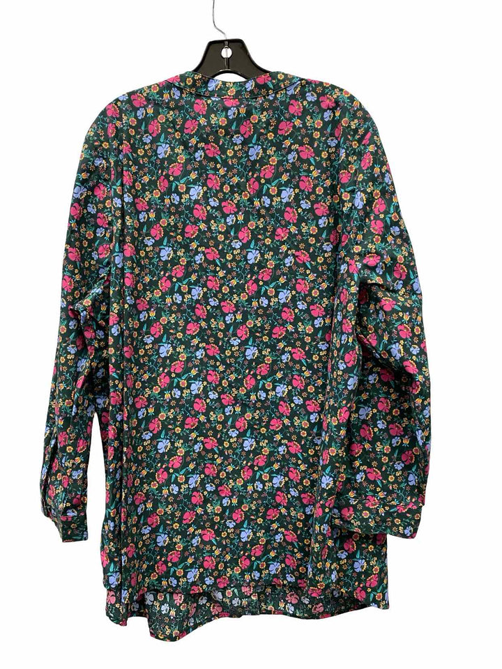 Woman Within Size 2X Green Floral Dress