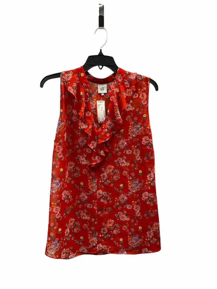 Cabi Size L Red Floral Tank Top