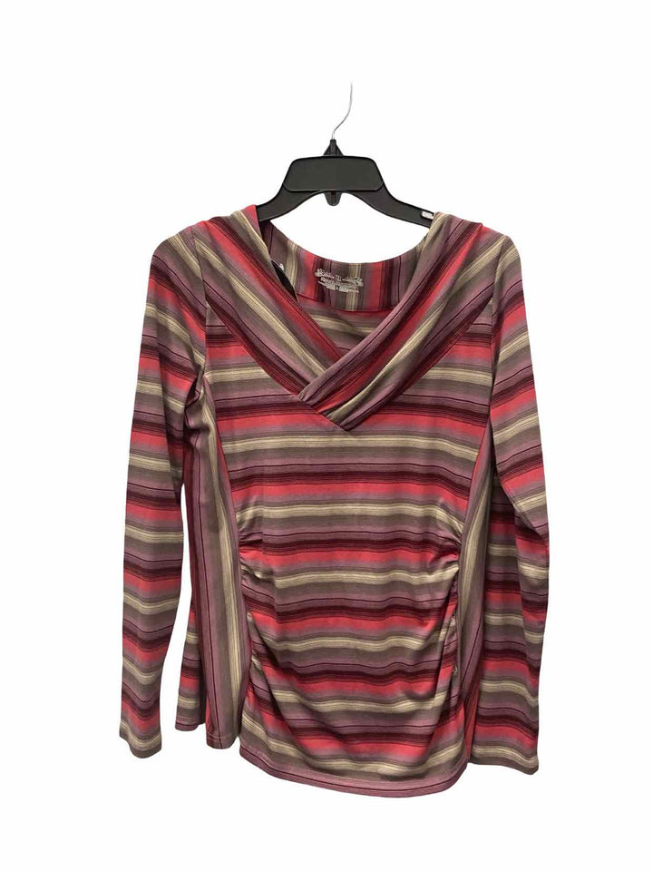 Royal Robbins Size L Purple Pink Stripes Long Sleeve Shirts