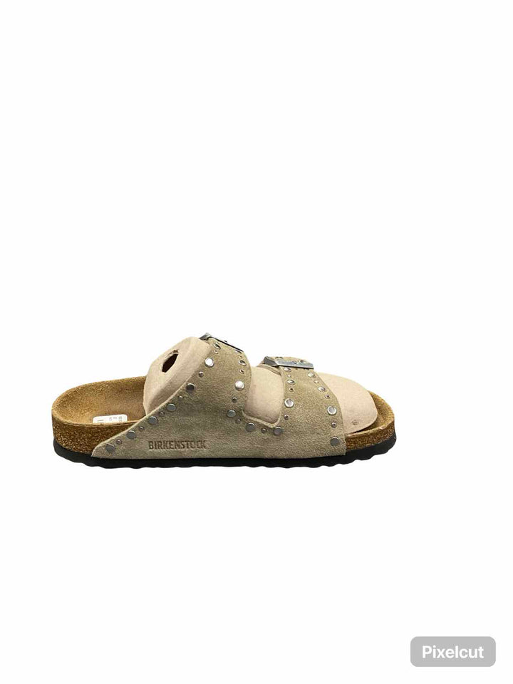 Birkenstock Shoe Size 37 Taupe Suede Aizona Rivet Sandals
