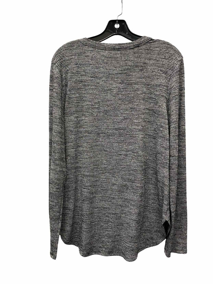 Banana Republic Size M Black White Striped Long Sleeve Shirts