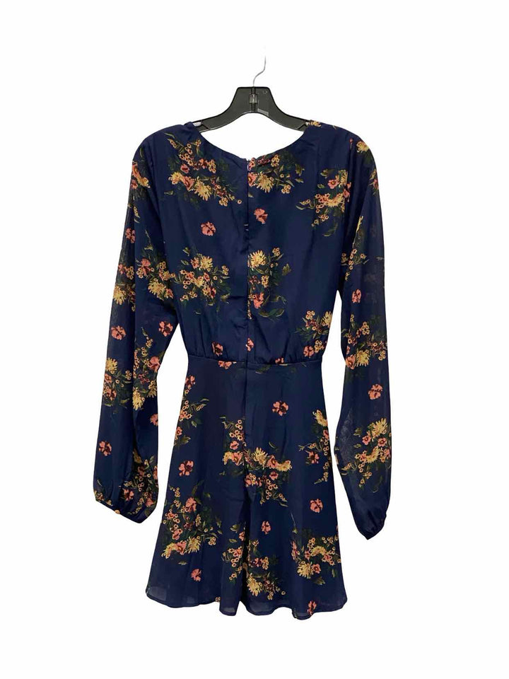 Lulus Size L Navy Floral Dress