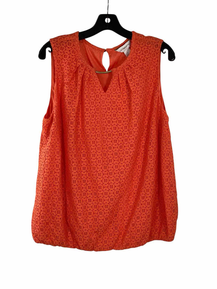 Liz Claiborne Size L Peach Lace Tank Top