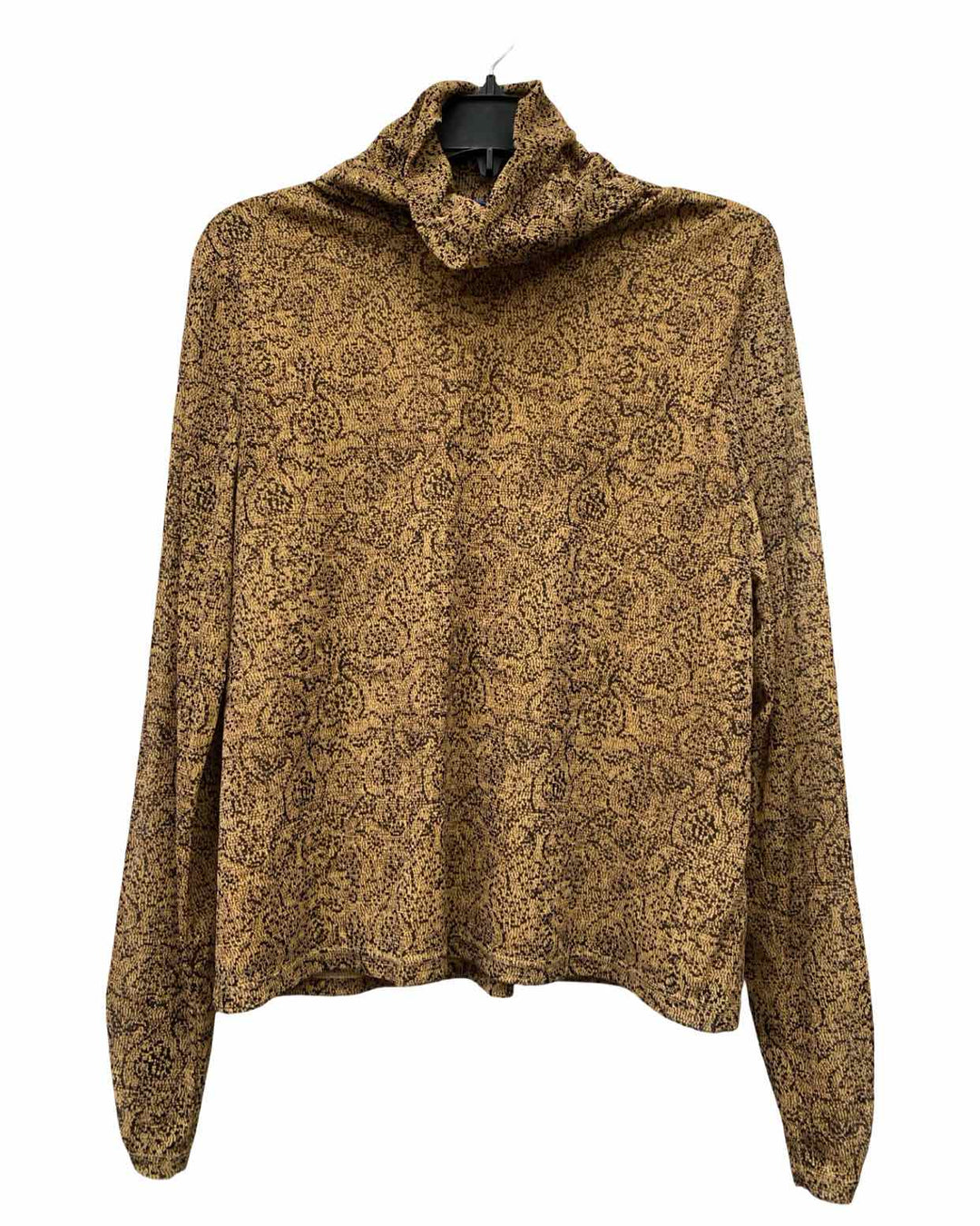 JH Collectables Size L Brown Black Turtle Neck Long Sleeve Shirts