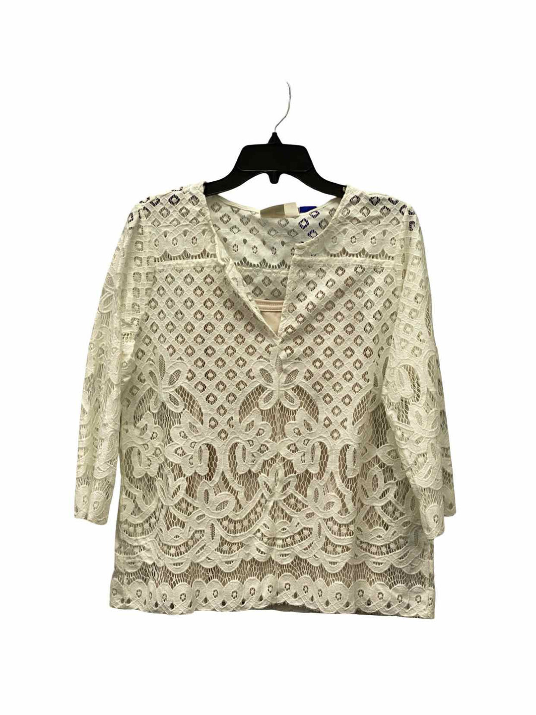 Chico's Size 1(8/10) White Long Sleeve Shirts
