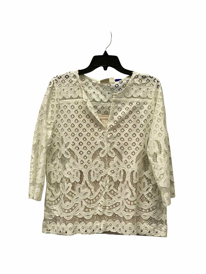 Chico's Size 1(8/10) White Long Sleeve Shirts