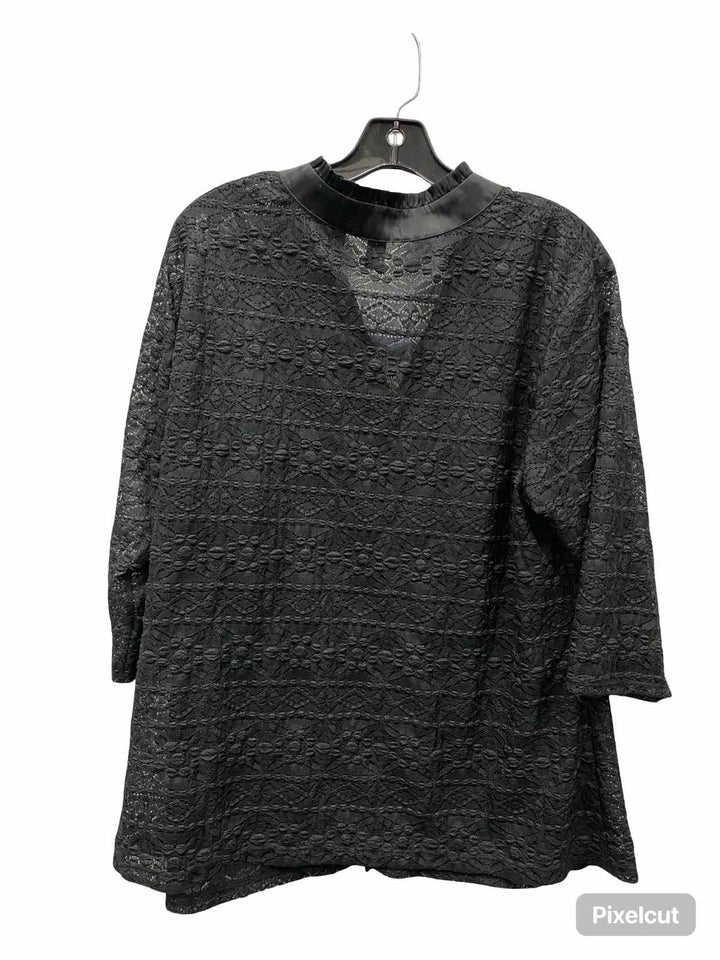 Alfani Size 2X Black Lace Long Sleeve Shirts