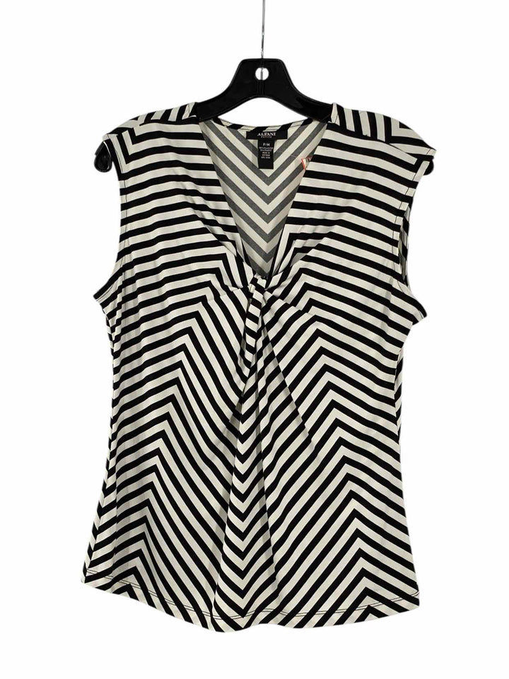 Alfani Size PM Black White Stripe Tank Top