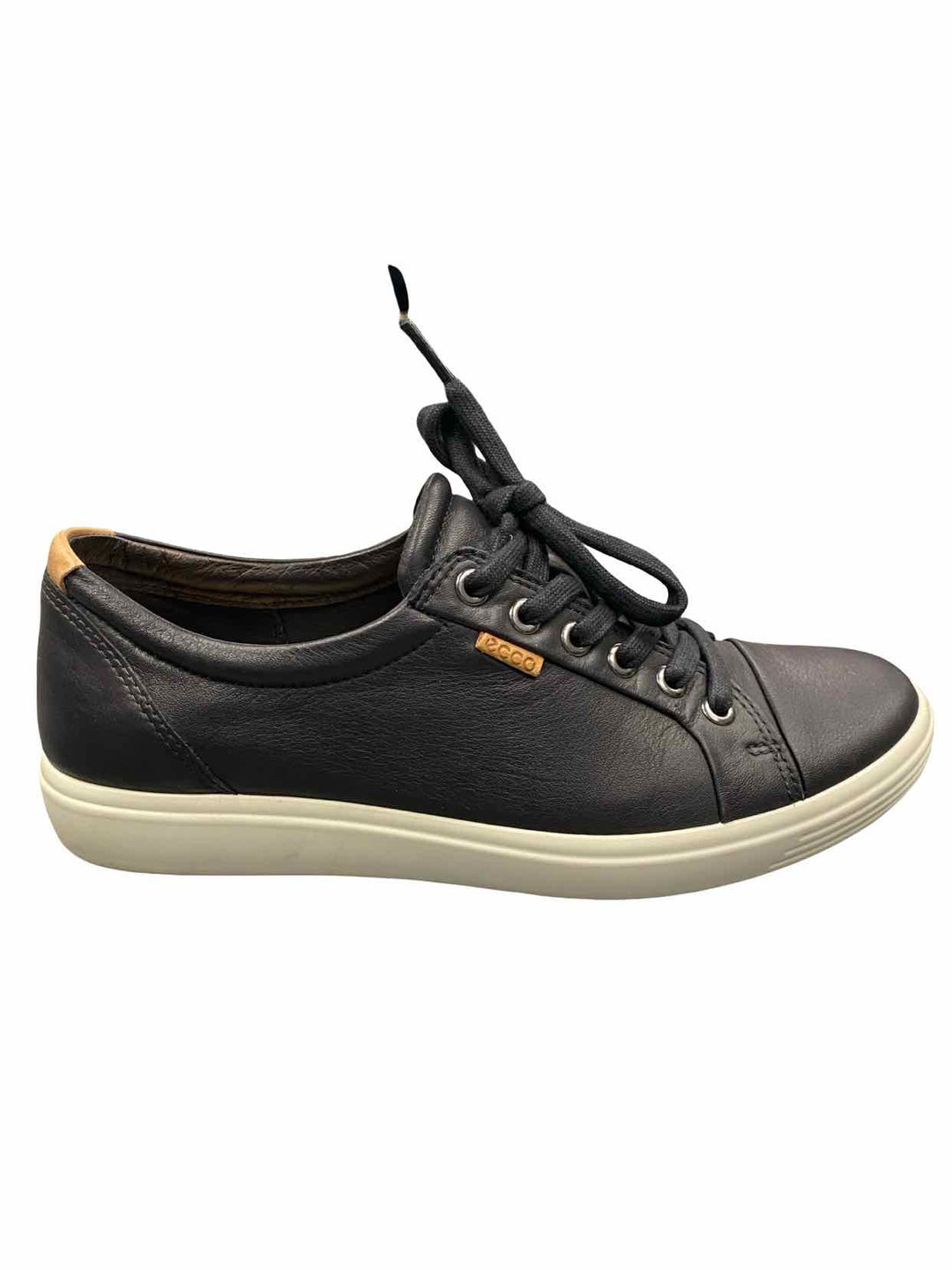 Ecco Shoe Size 8 Black Leather Sneakers