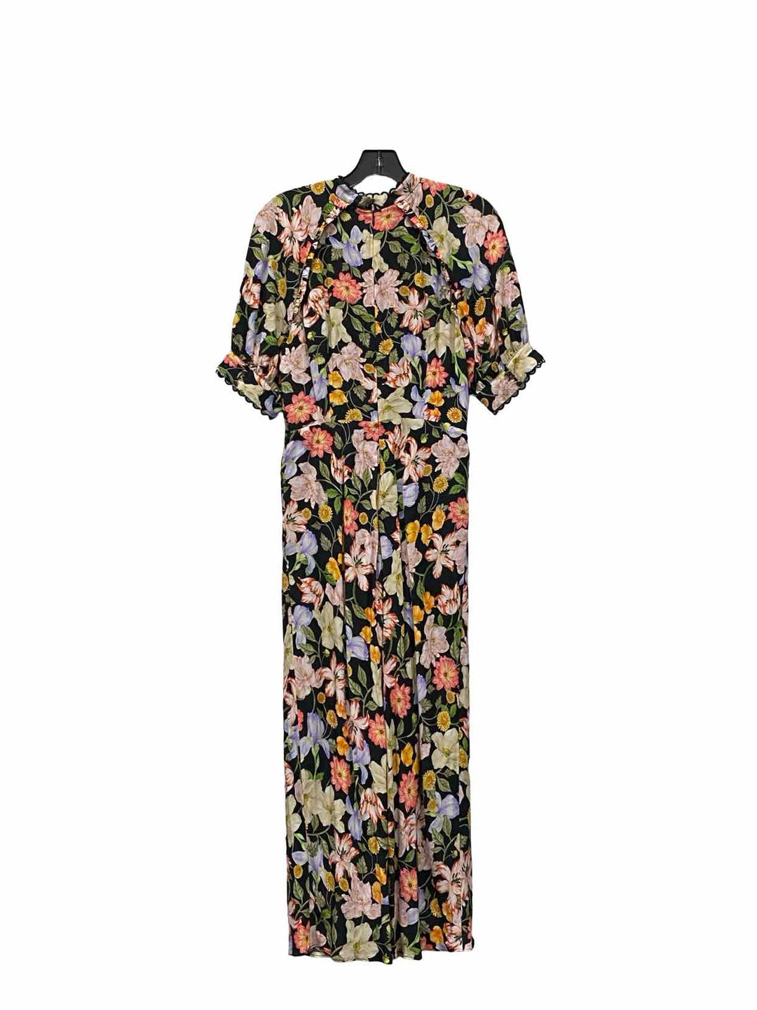 Phase Eight Size 10 Black Multi Floral Dress