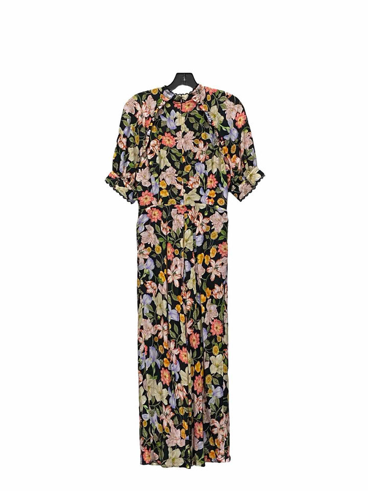 Phase Eight Size 10 Black Multi Floral Dress