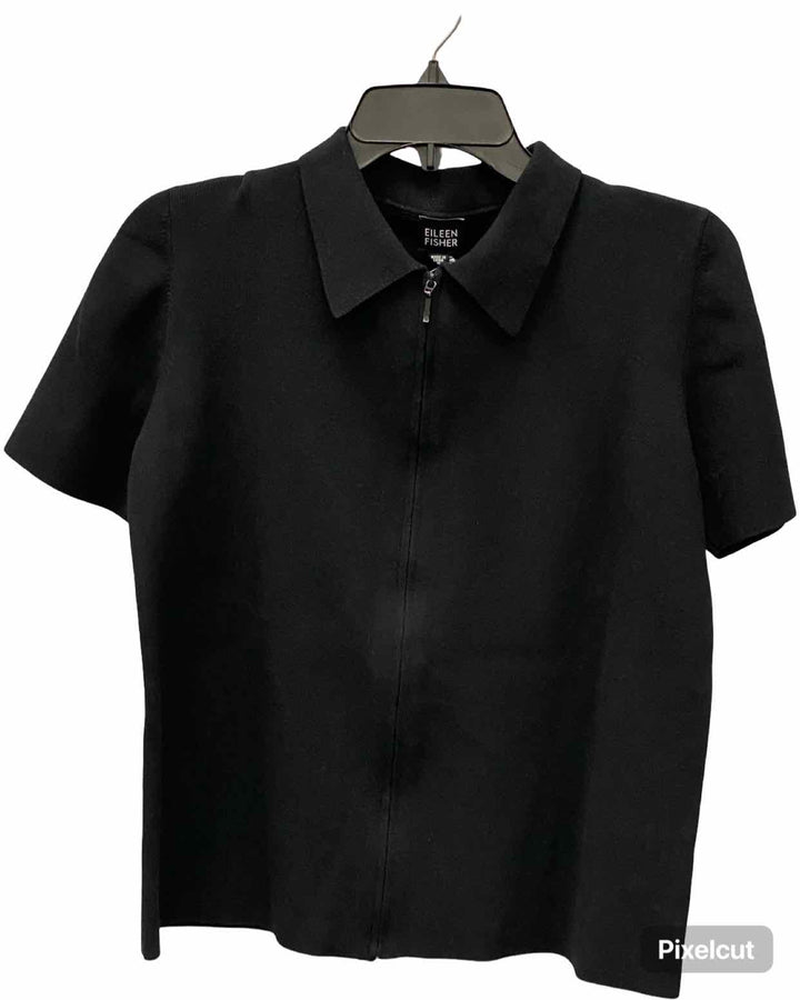 Eileen Fisher Size M Black Short Sleeve Shirts