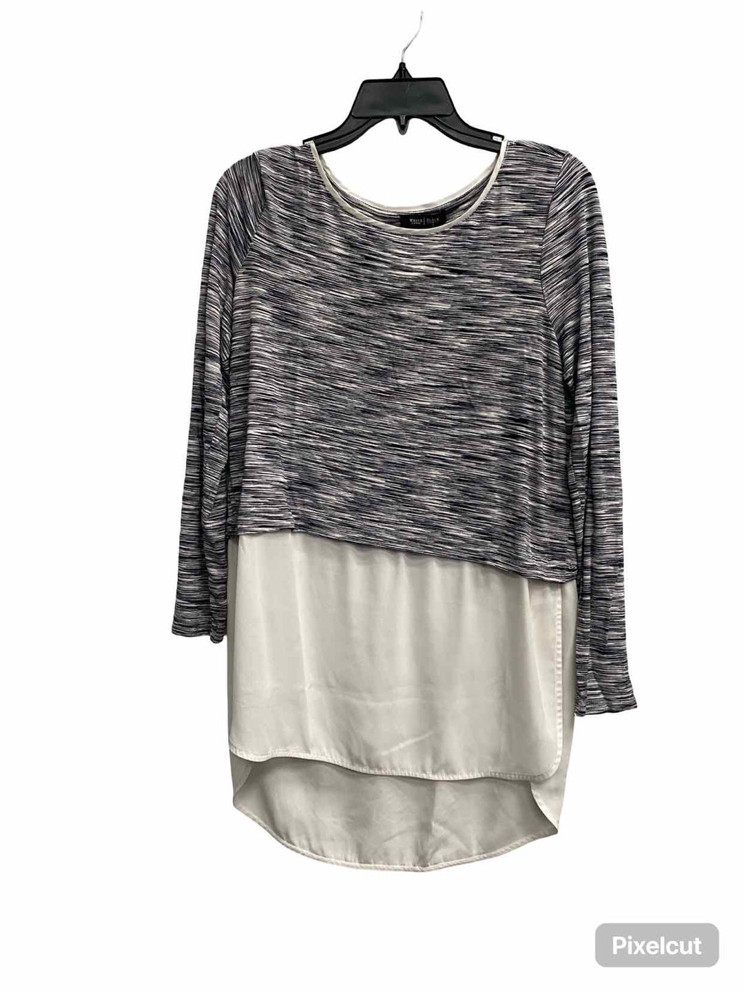 White House Black Market Size S Black White Striped Long Sleeve Shirts
