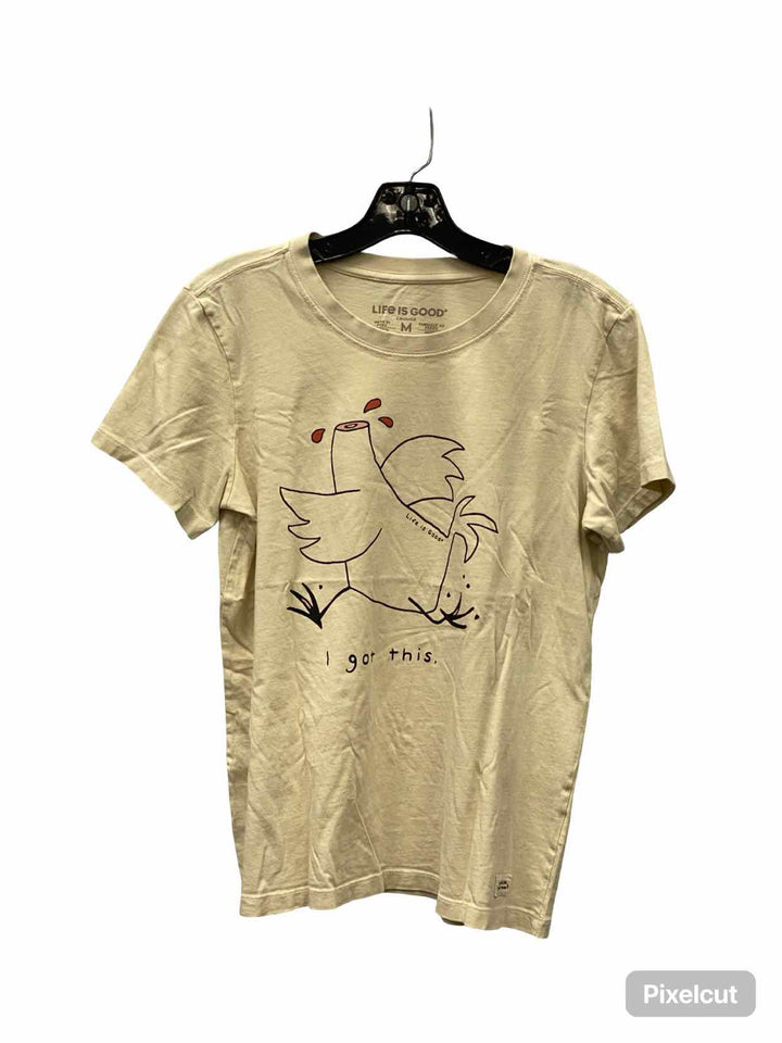 Life is Good Size M Off White T-shirt