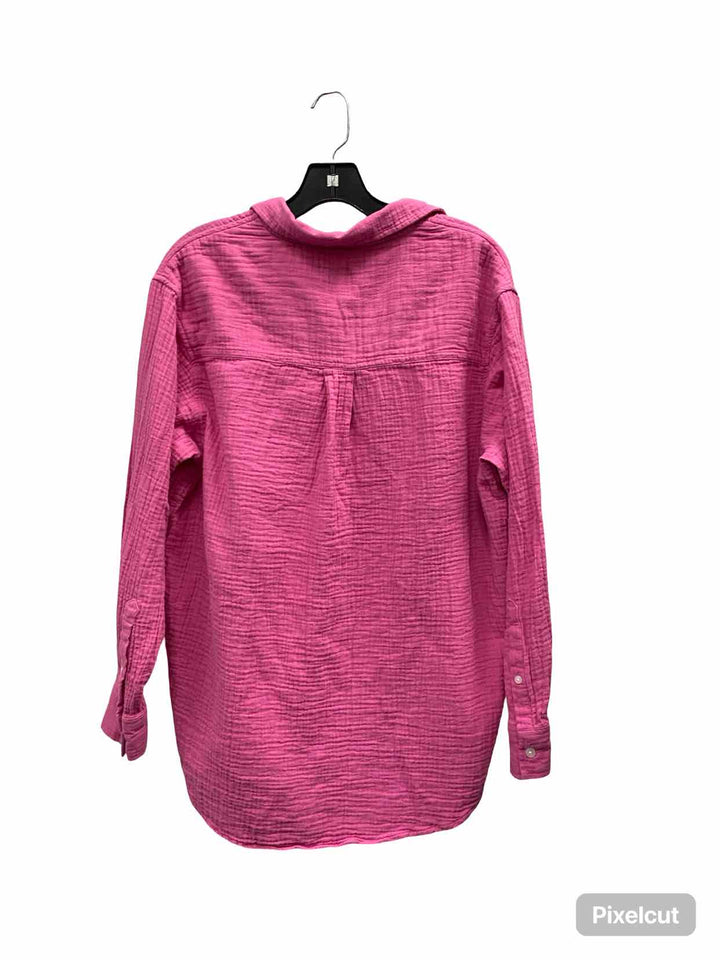 Gap Size S Pink Cotton Gauze Long Sleeve Shirts