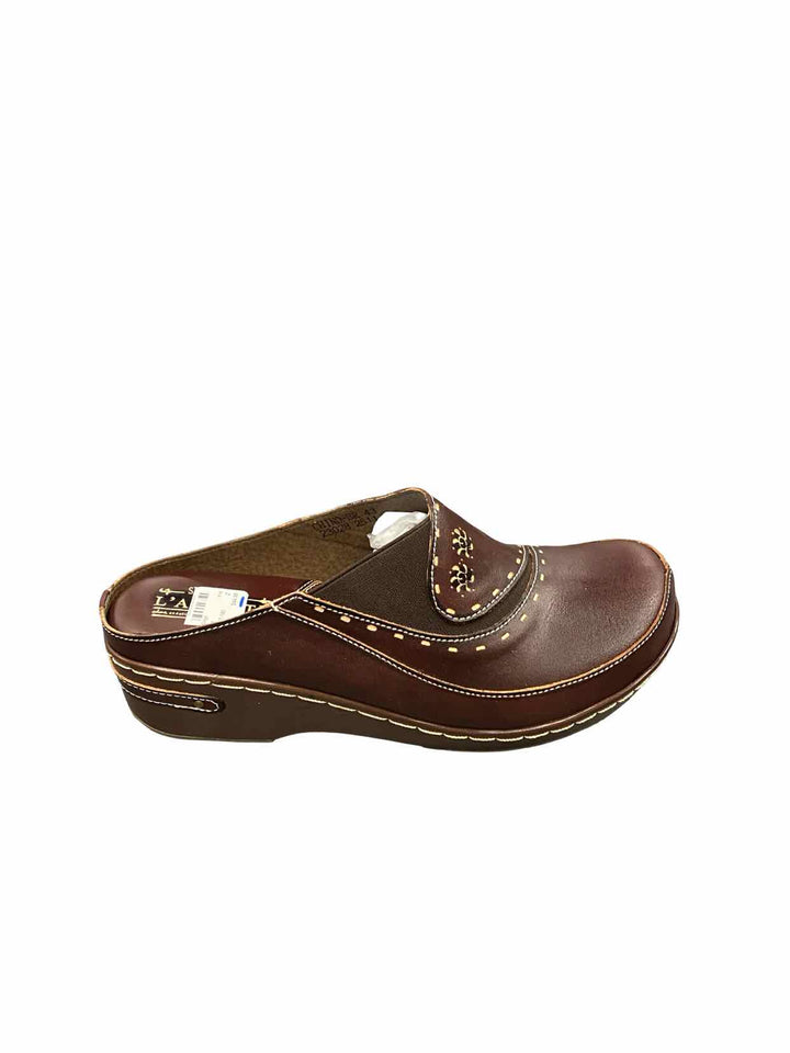 L'Artiste Shoe Size 43 Brown Leather Chino New in Box Clogs