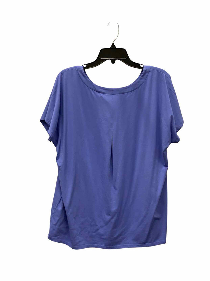 J Jill Size L Blue Short Sleeve Shirts