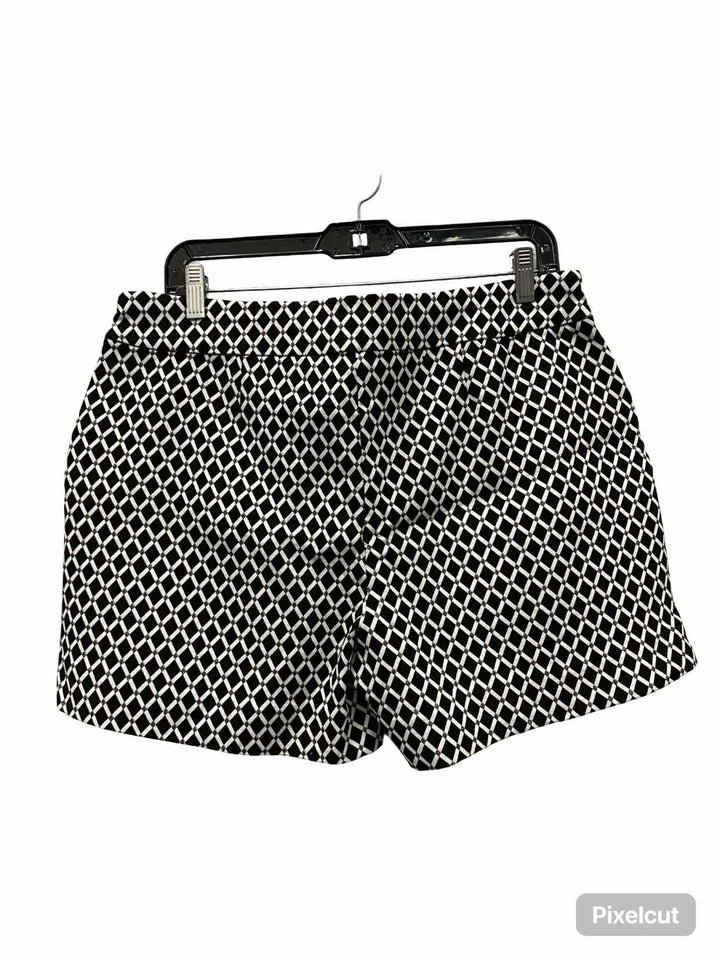 INC Size 12 Black White Print Shorts