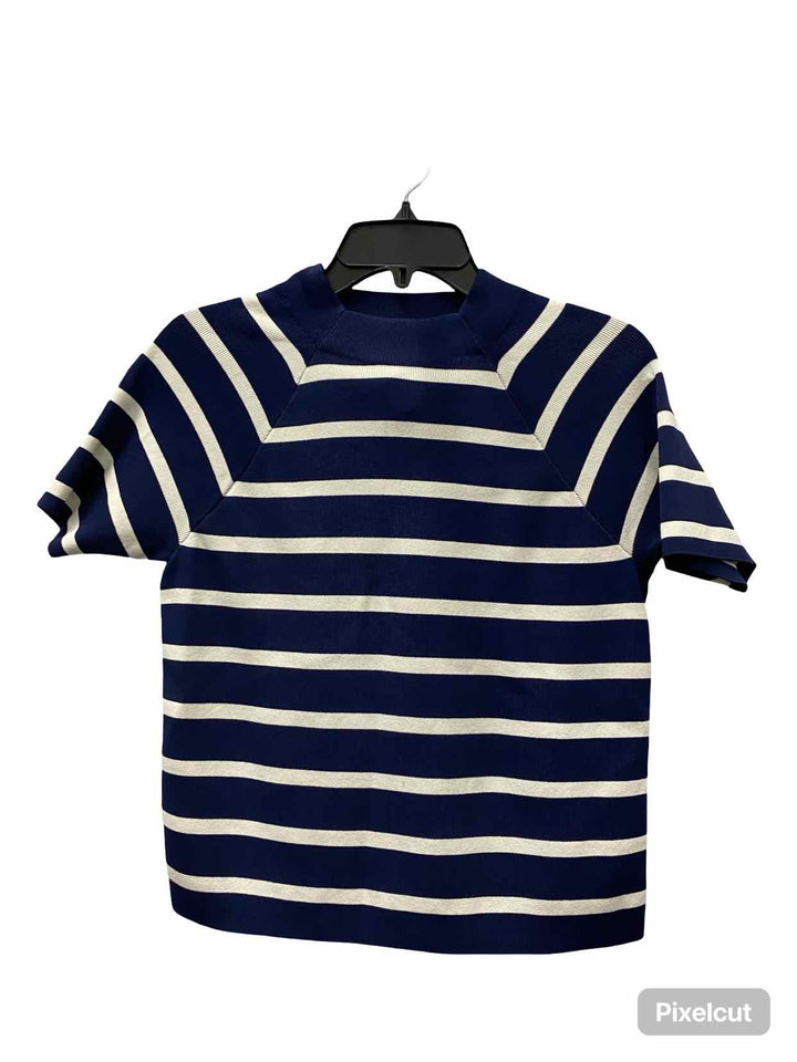Ralph Lauren Size L Blue White Stripe Short Sleeve Shirts