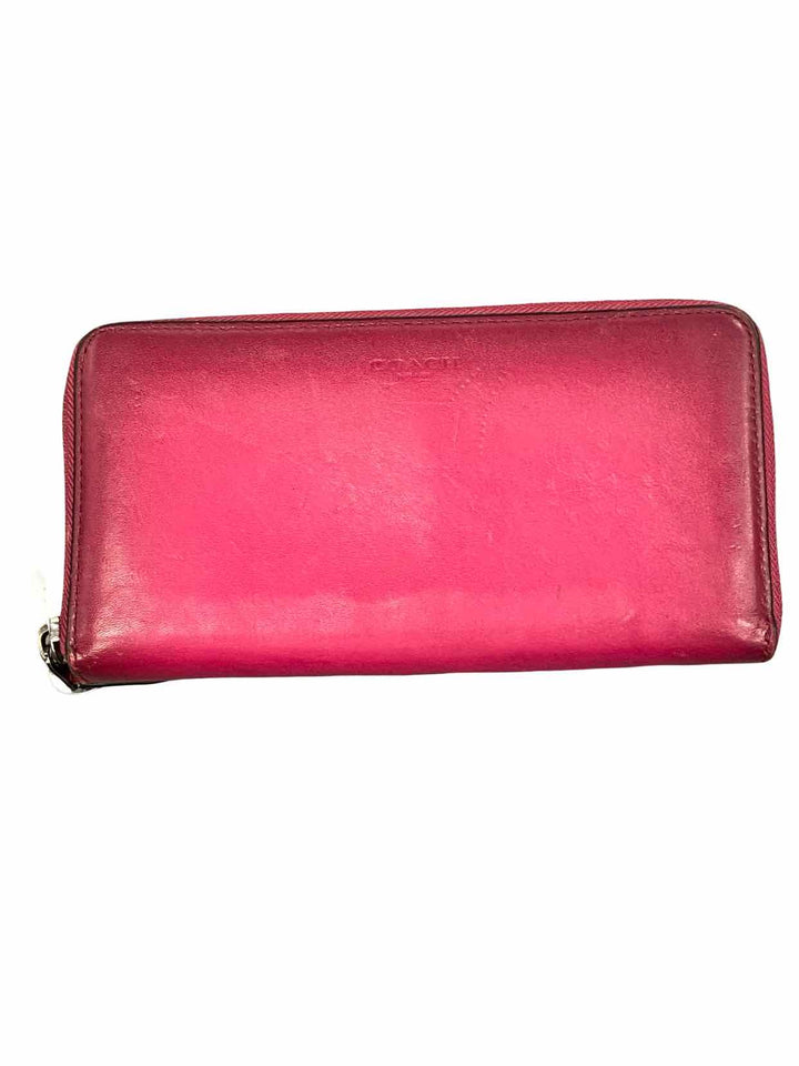 COACH Pink Accordion Zip Wallet
