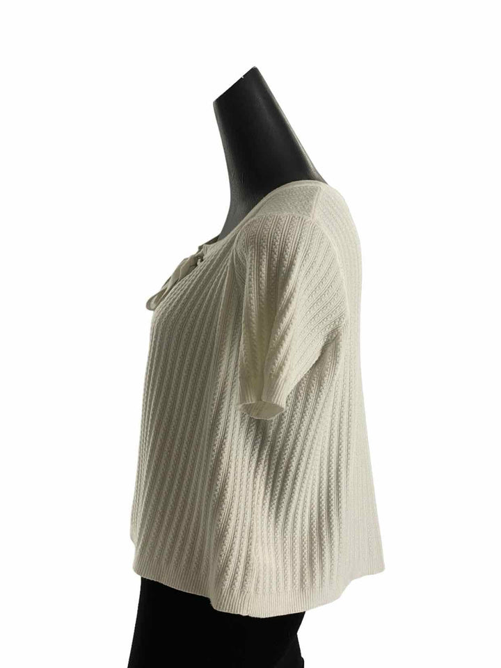 Down East Size S White Cardigan Sweater