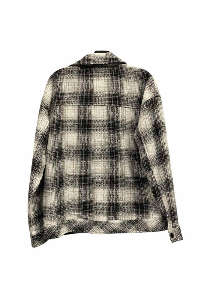 Boston Traders Size M Black White Plaid Long Sleeve Shirts
