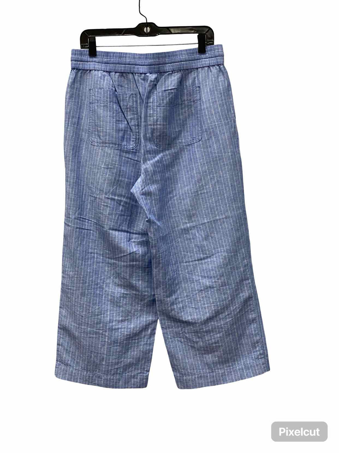 Talbots Size M Blue Stripe Linen/Cotton Pants