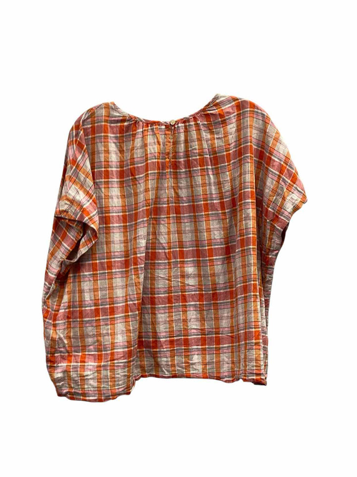 MadeWell Size L Orange Pink Short Sleeve Shirts