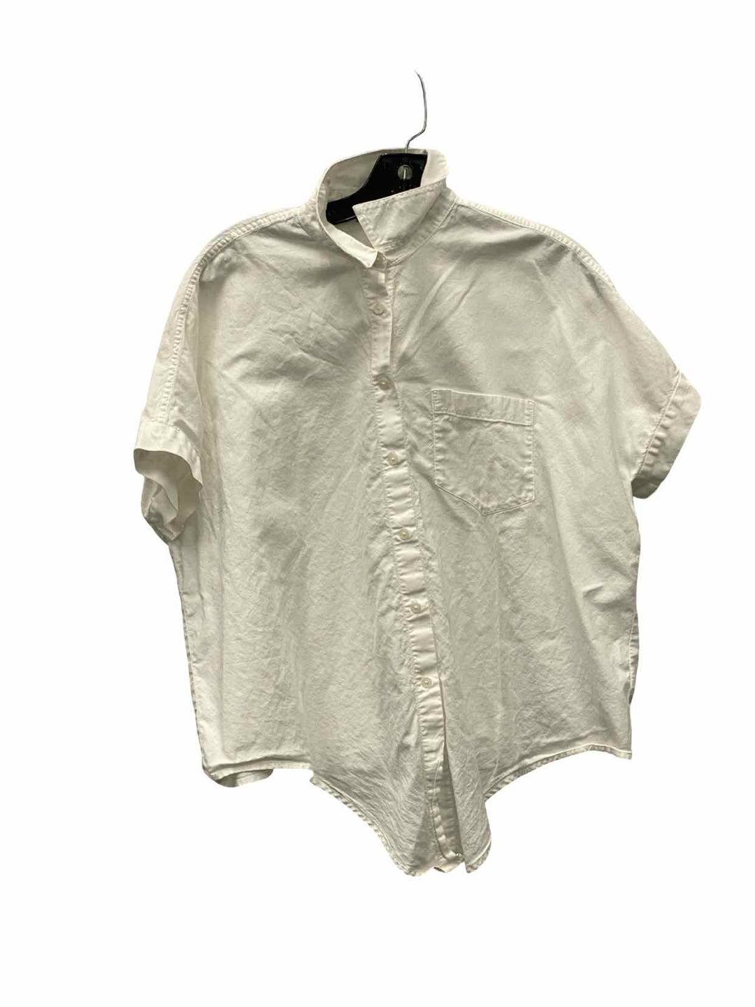 MadeWell Size M White 100% cotton Short Sleeve Shirts