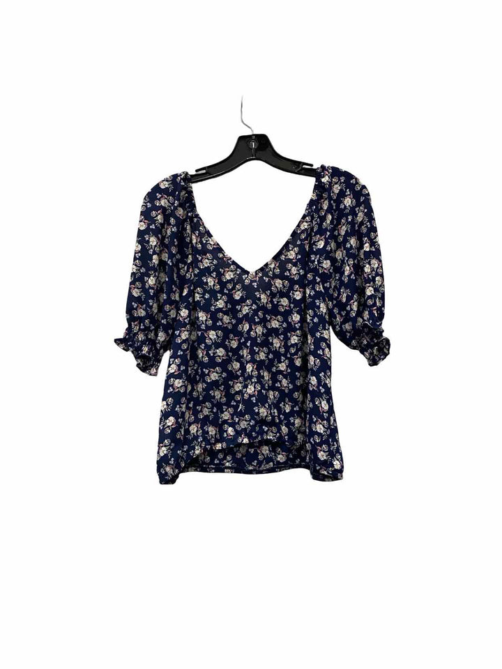 Nine Britton Size S Blue Pink Floral Short Sleeve Shirts