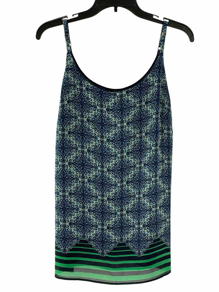 Cabi Size M Blue Green Print Tank Top