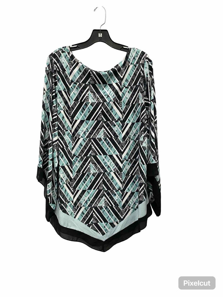 Alfani Size 2X Blue Black/White Long Sleeve Shirts