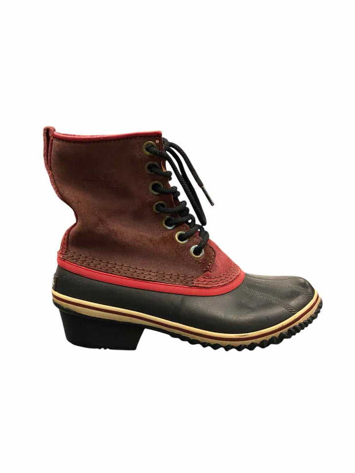 Sorel Shoe Size 7.5 Red Canvas Waterproof Boots(Ankle)