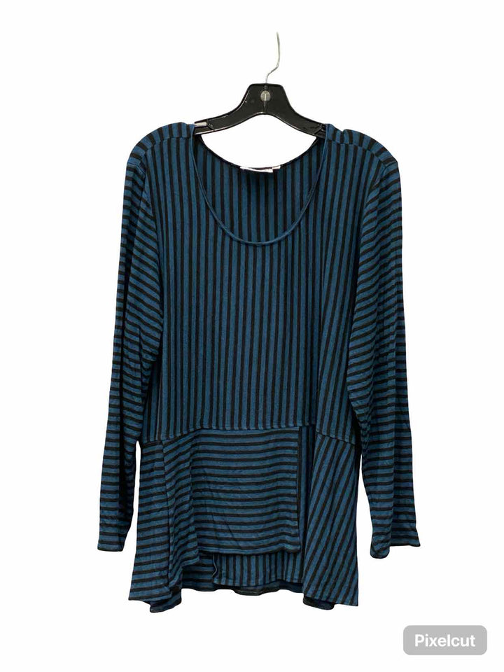 Habitat Size XL Blue Black Striped Long Sleeve Shirts