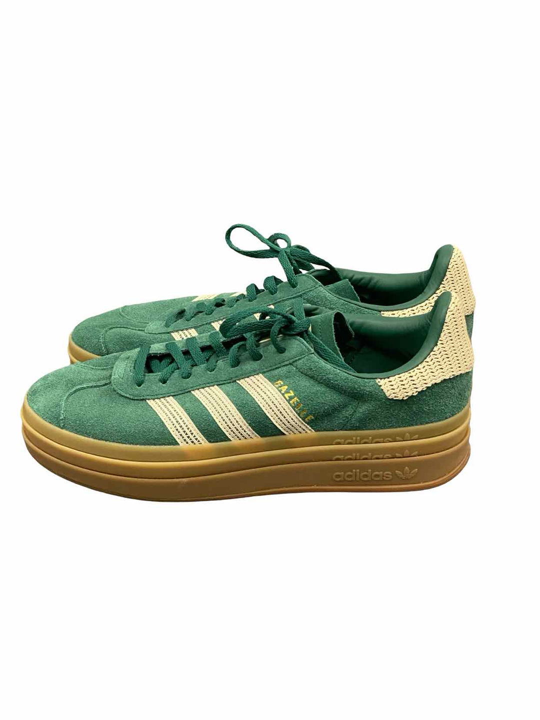 Adidas Shoe Size 11 Green Leather Gazelle Bold Sneakers