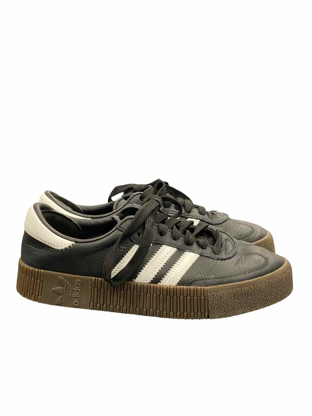 Adidas Shoe Size 7.5 Black White Leather Samba Sneakers